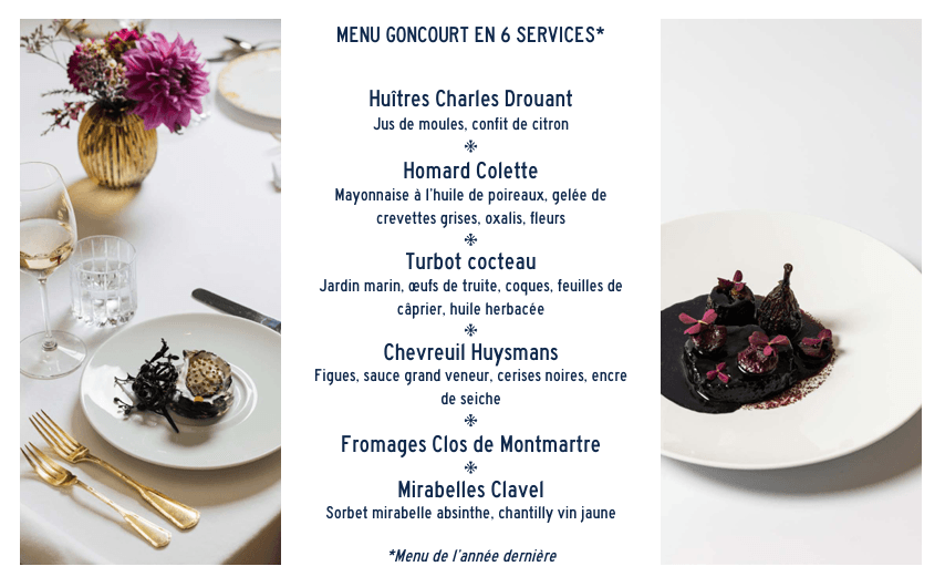menu goncourt Paris